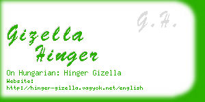 gizella hinger business card